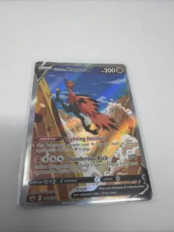 Pokemon TCG Galarian Zapdos V Alternate Full Art Chilling Reign 174/198 NM - Image 1