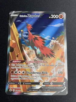 Pokemon Galarian Zapdos V 174/198 Chilling Reign Alternate Art Alt Art Card NM - Image 2