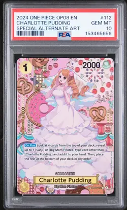 2024 ONE PIECE OP08-TWO LEGENDS SPECIAL ALTERNATE ART CHARLOTTE PUDDING PSA 10 - Image 1