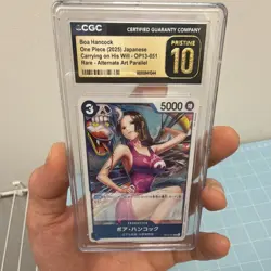 Bandai One Piece Card Game Boa Hancock OP13-051 Rare Foil Alt Art CGC 10 JP - Image 3