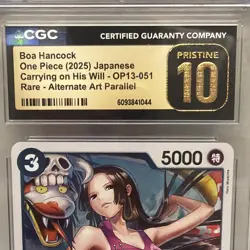 Bandai One Piece Card Game Boa Hancock OP13-051 Rare Foil Alt Art CGC 10 JP - Image 4