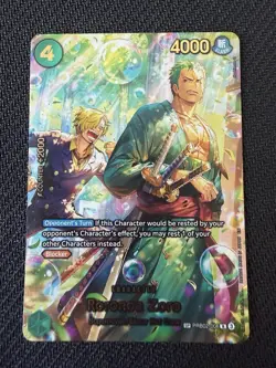 One Piece TCG The Azure Sea's Seven Foil OP-14 Roronoa Zoro PRB02-006 (SP) - LP - Image 2