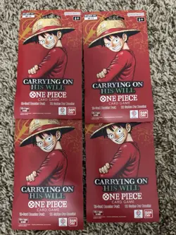 (x4) One Piece TCG: Carrying On His Will Sleeved Booster Pack Lot OP-13 ENGLISH - Image 1