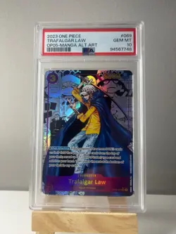 One Piece CCG Trafalgar Law Manga Alternate Art OP05-069 PSA 10 Gem Mint - Image 1