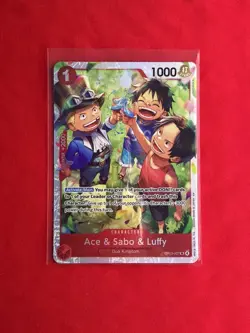 One Piece OP13-007 Ace & Sabo & Luffy SR Carrying On His Will English OP13 NM - Image 1