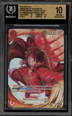 One Piece CCG Monkey.D.Luffy 1st Anniversary Signature ST01-012 BGS 10 Pristine - Image 1