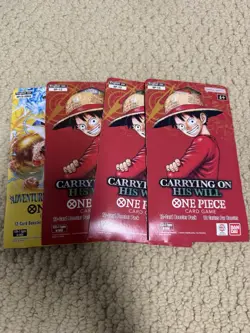 (3) OP-13 Carrying His Will & (1) OP-15 Adventure Kami Island One Piece Booster - Image 1