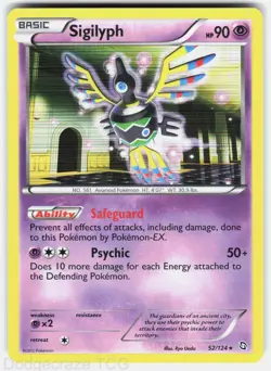 Sigilyph 52/124 Holo Rare Dragons Exalted Pokemon Holo LP - Image 1