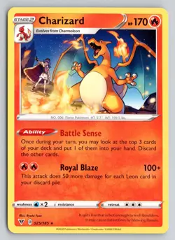 CHARIZARD 025/185 RARE VIVID VOLTAGE POKEMON NM - Image 1