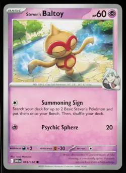 Steven's Baltoy 083/182 Common Destined Rivals Pokemon Near Mint - Image 1