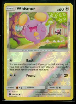 Pokemon WHISMUR 116/168 - Celestial Storm - Rev Holo - MINT - Image 1