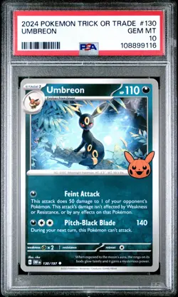 2024 POKEMON TRICK OR TRADE #130 UMBREON PSA 10 - LOW POP - Image 1