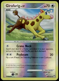 Girafarig 49/123 Mysterious Treasures Reverse Holo Uncommon LP Pokemon 2007 - Image 1