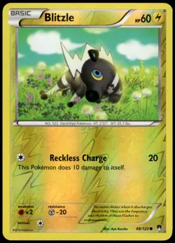 Blitzle 48/122 BREAKpoint Reverse Holo Common NM Pokemon 2016 - Image 1