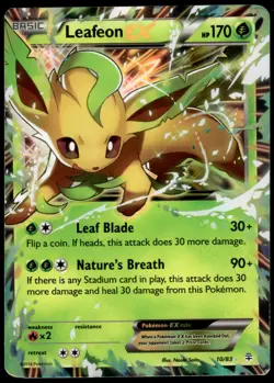 Leafeon EX 10/83 Generations Holo EX Rare MP Pokemon 2016 - Image 1