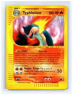 💥 Typhlosion Pokemon 2002 TCG Expedition Set Reverse Holo 28/165 Vintage Card - Image 1