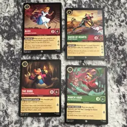 Disney Lorcana Reign of Jafar 4-Card Lot Alice Queen of Hearts - Image 1