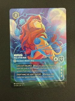Mufasa Ruler of Pride Rock Enchanted EN5 217/204 Disney Lorcana Shimmering Skies - Image 1