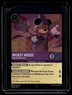 Disney Lorcana The First Chapter Mickey Mouse Wayward Sorcerer Foil 51/204 - Image 1