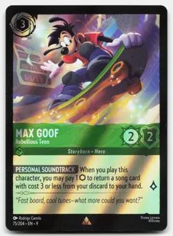 Max Goof - Rebellious Teen 75/204 Fabled Lorcana Raindow Holo R NM - Image 1