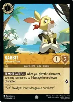 Rabbit - Indignant Pirate 22/204 Azurite Sea Non-Foil Disney Lorcana - Image 1