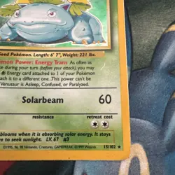 Pokemon TCG Venusaur Base Set 15/102 Holo Rare MP. - Image 4