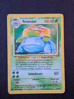 Venusaur 15/102 Base Set Holo Rare 1999 WOTC Pokemon Card TCG Vintage - MP/LP - Image 1