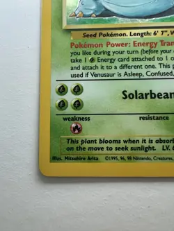 Pokemon TCG Venusaur Base Set Holo Rare 15/102 1999 Vintage English MP - Image 4