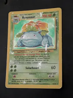 Venusaur Base Set Holo Rare Card 🌟 15/102 1999 WOTC MP/HP - Pokemon TCG - Image 5