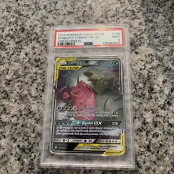 PSA 9 2019 POKEMON SUN & MOON UNIFIED MINDS 126 MEGA SABLEYE & TYRANITAR GX - Image 1