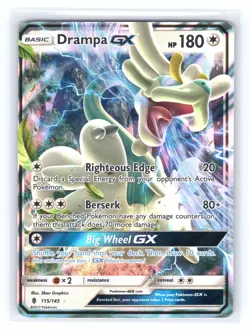 Drampa GX 115/145 Holo Ultra Rare Guardians Rising Pokemon Holo Near Mint - Image 1