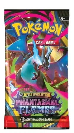 Pokemon TCG: Mega Evolution-Phantasmal Flames Sleeved Booster Pack (10 Cards) - Image 1