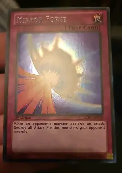 YUGIOH • MIRROR FORCE • SECRET RARE • LCJW-EN130 • 1st EDITION • NEAR MINT - Image 2