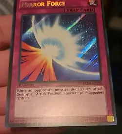 YUGIOH • MIRROR FORCE • SECRET RARE • LCJW-EN130 • 1st EDITION • NEAR MINT - Image 3