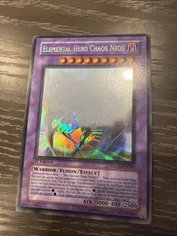 Yugioh Elemental Hero Chaos Neos GLAS-EN036 Ghost Rare 1st Edition - Image 1