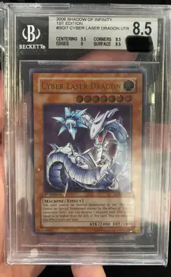 Yugioh Cyber Laser Dragon Ultimate Rare 1st Edition BGS PSA 8.5 Near Mint SOI - Image 1