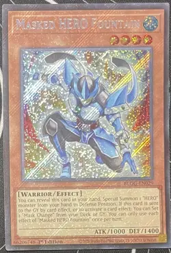 YuGiOh! - Masked HERO Fountain BLGG-EN029 Secret Rare 1st Edition Near Mint - Image 1