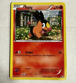 Pokemon Tepig 3/12 McDonald's Promo Holo 2011 Black & White MP Pokemon Card - Image 1