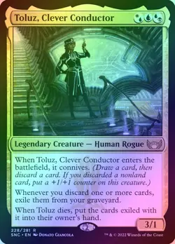 Toluz, Clever Conductor Foil (228) Streets of New Capenna SNC MTG Magic - Image 1