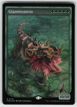 MTG Gigantosaurus (Full Art) Foil Foundations # 718 NM - Image 1