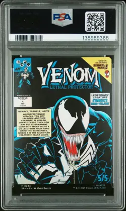25 Magic The Gathering Marvels SpiderMan Venom Eddie Classic Comic-Foil PSA 10 - Image 2