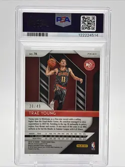 2018 Trae Young Panini Prizm Orange /49 Rookie RC PSA 8.5 - Image 2