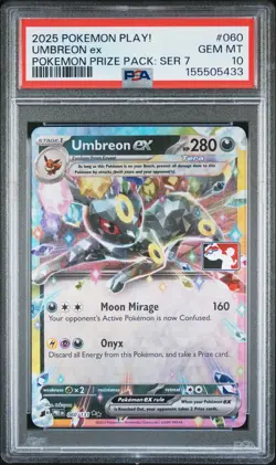2025 POKEMON PLAY! POKEMON PRIZE PACK: SERIES 7 #060 UMBREON EX PSA 10 - Image 1