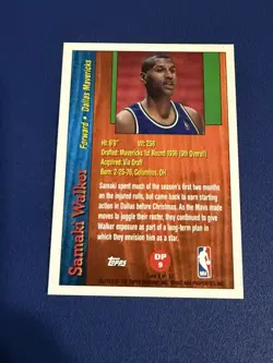 1996-97 Topps - Draft Pick Samaki Walker #DP9 Rookie Card - Image 2