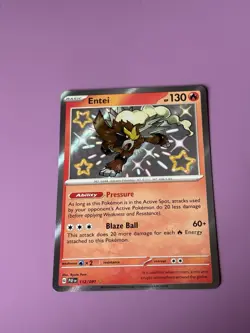 Entei 112/091 Shiny Rare Paldean Fates Pokemon Holo Near Mint - Image 1