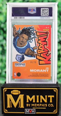 Ja Morant 2024 Panini Revolution Gold Kaboom! Vertical /10 SSP Grizzlies PSA 9 - Image 2