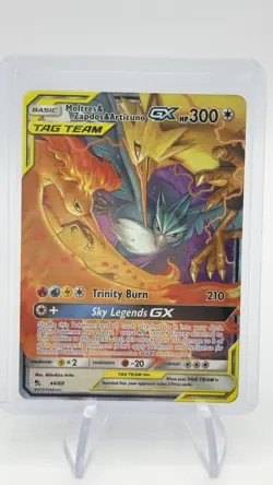 Pokemon Card - Moltres & Zapdos & Articuno GX Hidden Fates 44/68 Ultra Rare Holo - Image 4