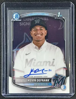 KEVIN DEFRANK 2025 BOWMAN CHROME #CPA-KD AUTO 1ST PROSPECT MARLINS - Image 1