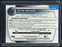 KEVIN DEFRANK 2025 BOWMAN CHROME #CPA-KD AUTO 1ST PROSPECT MARLINS - Image 2