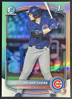 Josiah Hartshorn 2025 Bowman Draft #BDC-21 Chrome Refractor 1ST Prospect Cubs - Image 1